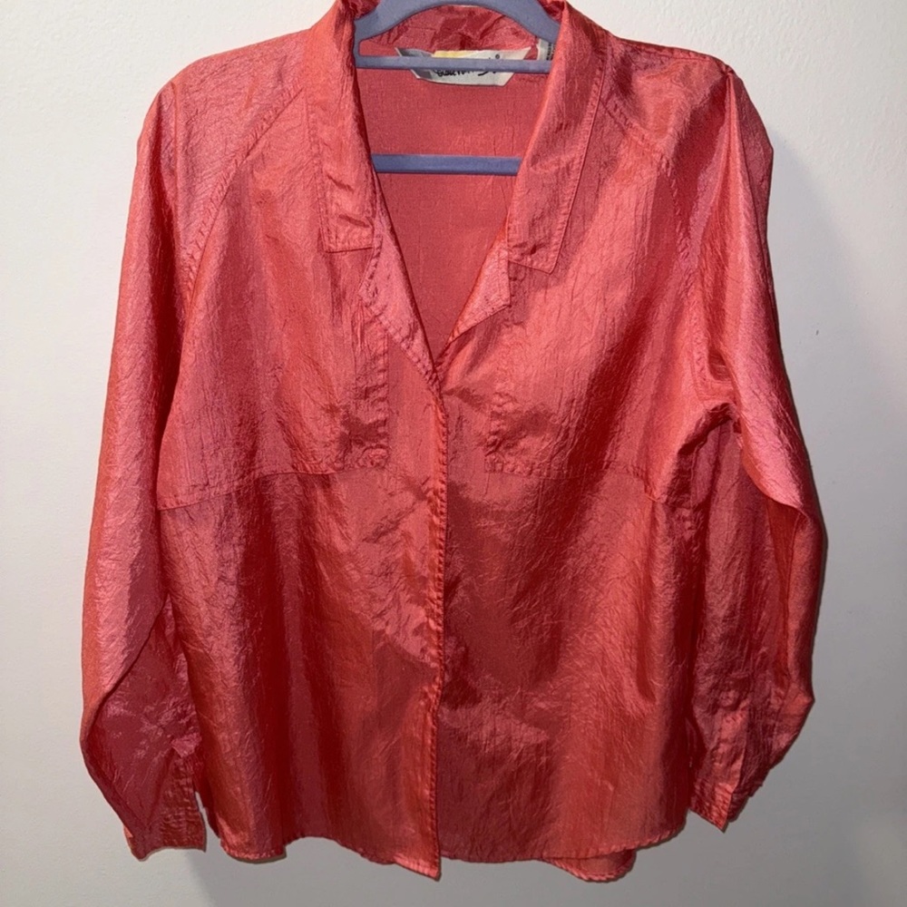 Diane Von Furstenberg Vibrant Coral Button-Down Shirt